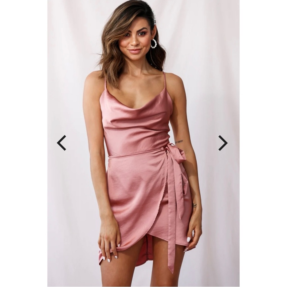 Selfie Leslie Amrita Antique Rose Satin Mini Dress